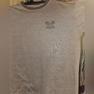 2005 DISNEYLAND 50th Anniversary Ringer T-Shirt Brown Happiest Place On Size L